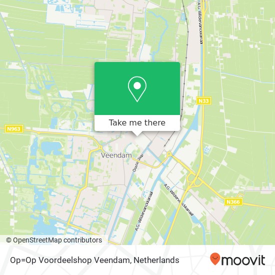 Op=Op Voordeelshop Veendam, Winkler Prins Passage 10 Karte