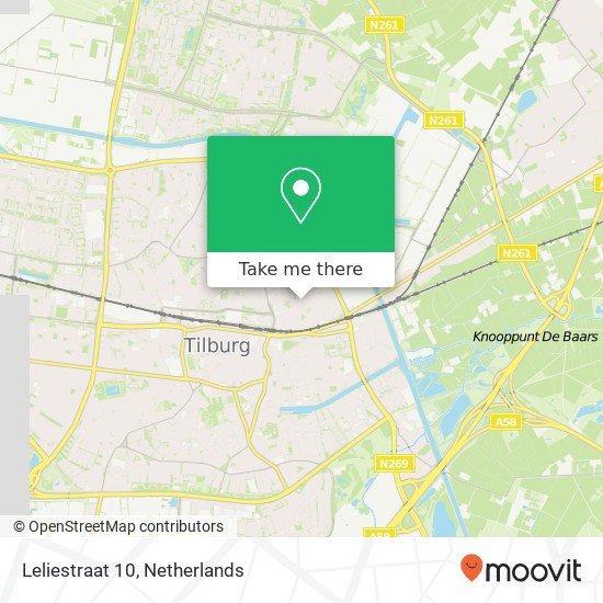 Leliestraat 10, 5014 AG Tilburg map