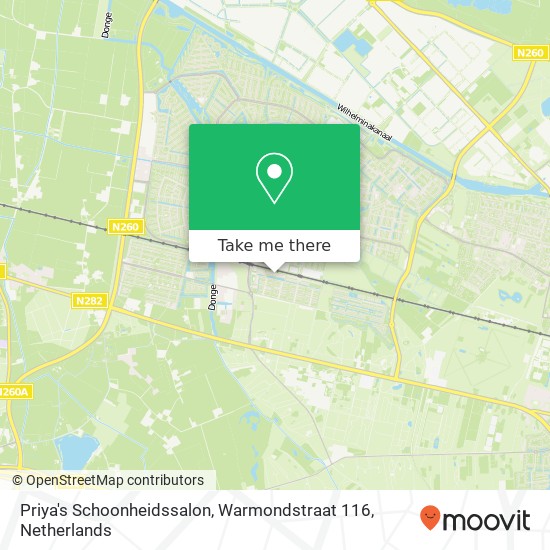 Priya's Schoonheidssalon, Warmondstraat 116 Karte