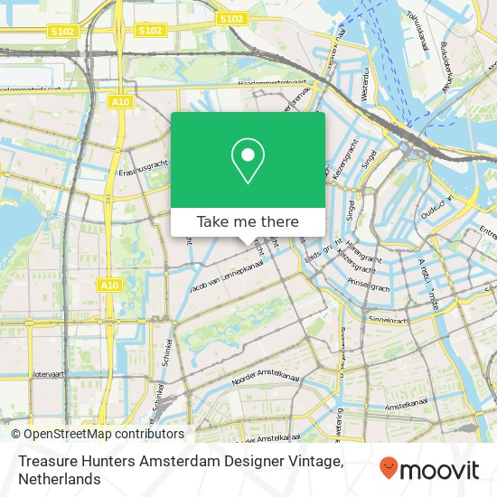 Treasure Hunters Amsterdam Designer Vintage, Kinkerstraat 148 map