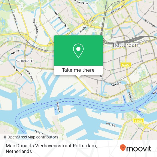 Mac Donalds Vierhavensstraat Rotterdam, Vierhavensstraat 189 Karte