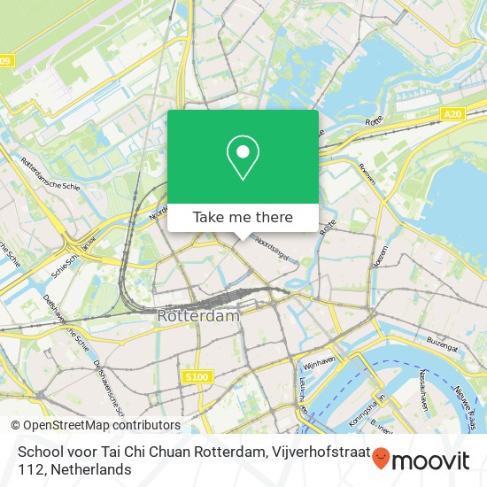 School voor Tai Chi Chuan Rotterdam, Vijverhofstraat 112 map
