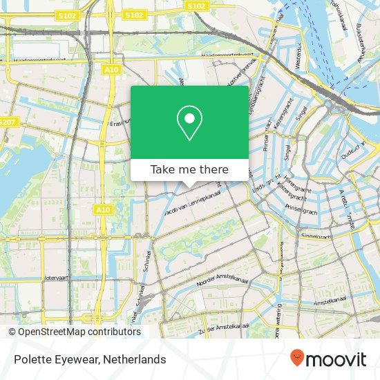 Polette Eyewear, Kinkerstraat 288 map