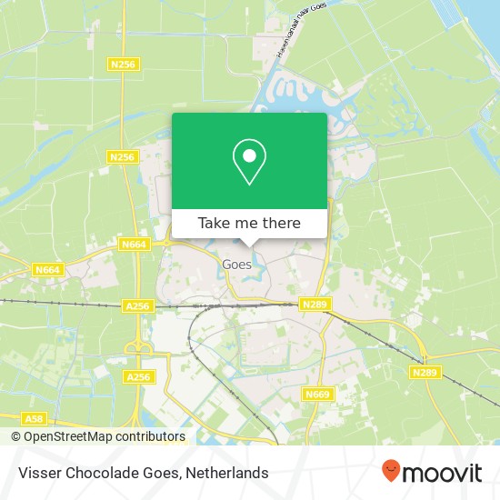 Visser Chocolade Goes, Gasthuisstraat 3 map