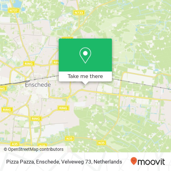 Pizza Pazza, Enschede, Velveweg 73 map