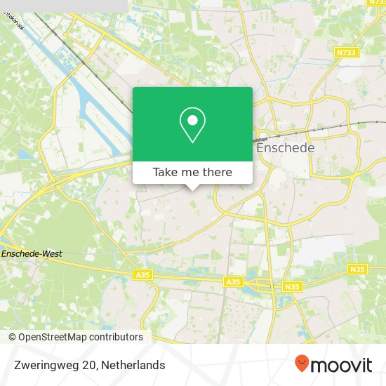 Zweringweg 20, 7545 CW Enschede Karte