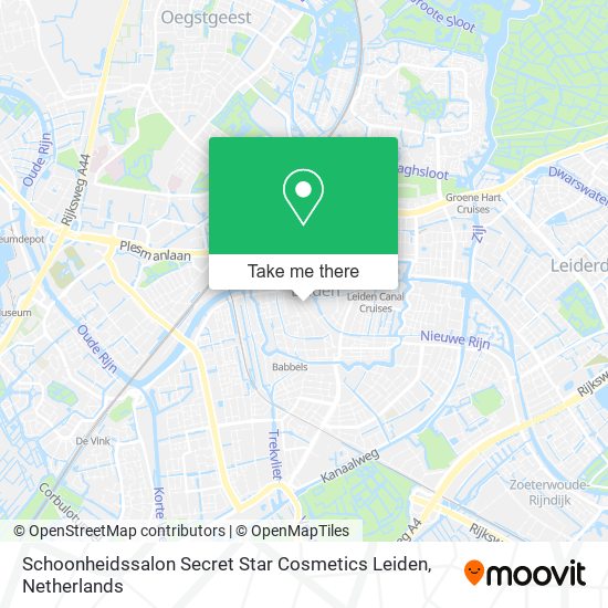 Schoonheidssalon Secret Star Cosmetics Leiden map