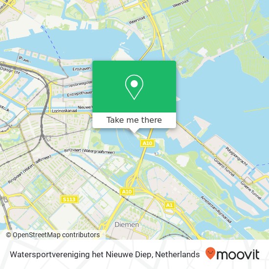 Watersportvereniging het Nieuwe Diep, Diemerzeedijk 7 map