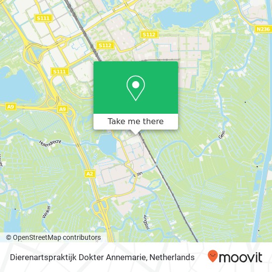 Dierenartspraktijk Dokter Annemarie, Hollandse Kade 27 map