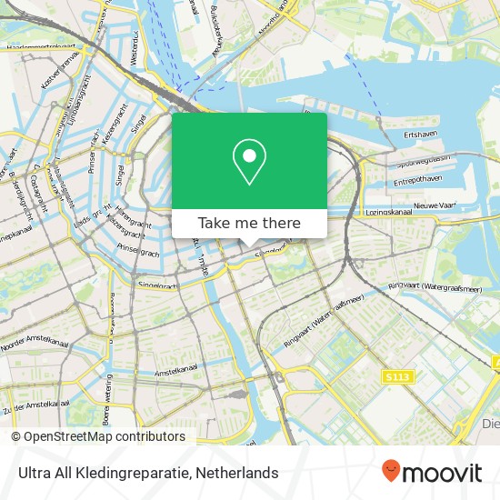 Ultra All Kledingreparatie, Sarphatistraat 151 map
