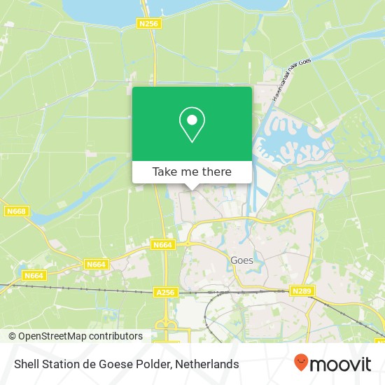 Shell Station de Goese Polder, Troelstralaan 284 map