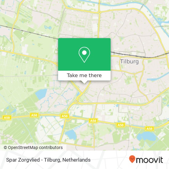 Spar Zorgvlied - Tilburg, Burgemeester van de Mortelplein 41 map