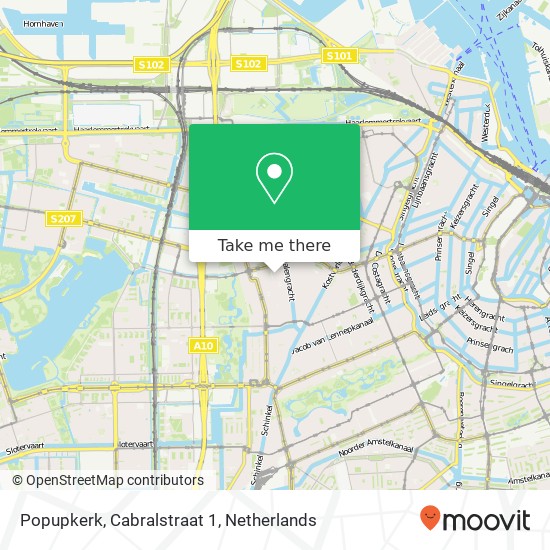 Popupkerk, Cabralstraat 1 map