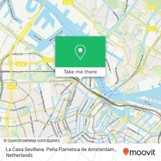 La Casa Sevillana. Peña Flamenca de Amsterdam. map