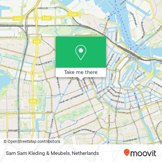 Sam Sam Kleding & Meubels, Bilderdijkstraat 90 map