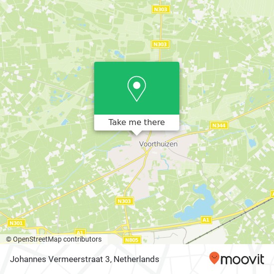 Johannes Vermeerstraat 3, 3781 XD Voorthuizen map