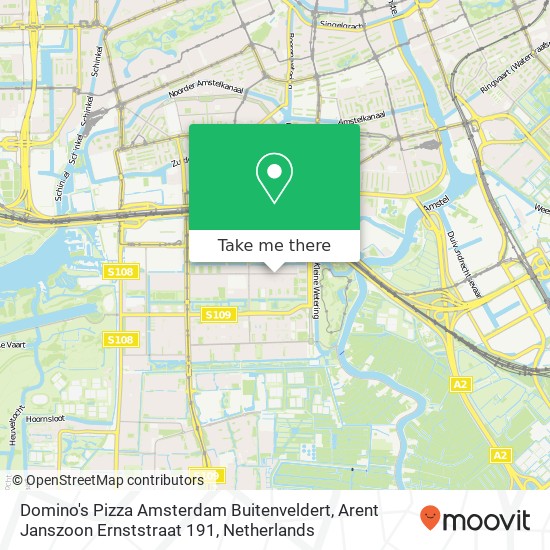 Domino's Pizza Amsterdam Buitenveldert, Arent Janszoon Ernststraat 191 map