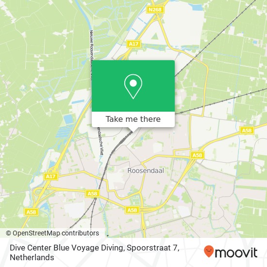 Dive Center Blue Voyage Diving, Spoorstraat 7 map