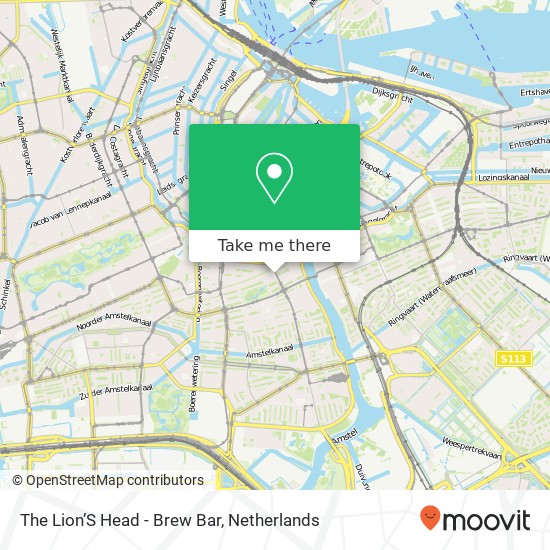 The Lion’S Head - Brew Bar, Van Woustraat 36 map