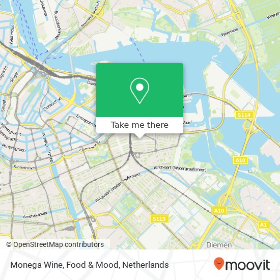 Monega Wine, Food & Mood, Javastraat 67 map