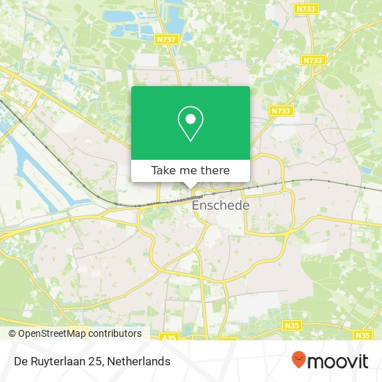 De Ruyterlaan 25, 7511 JH Enschede map