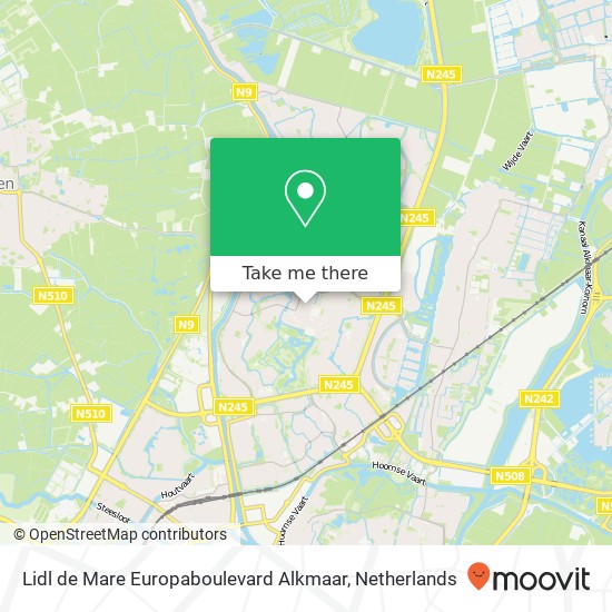 Lidl de Mare Europaboulevard Alkmaar, Europaboulevard map