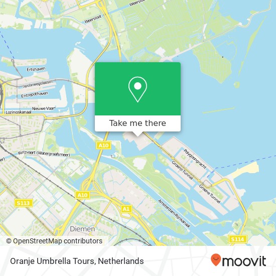 Oranje Umbrella Tours map