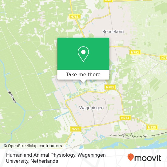 Human and Animal Physiology, Wageningen University, De Elst 1 map