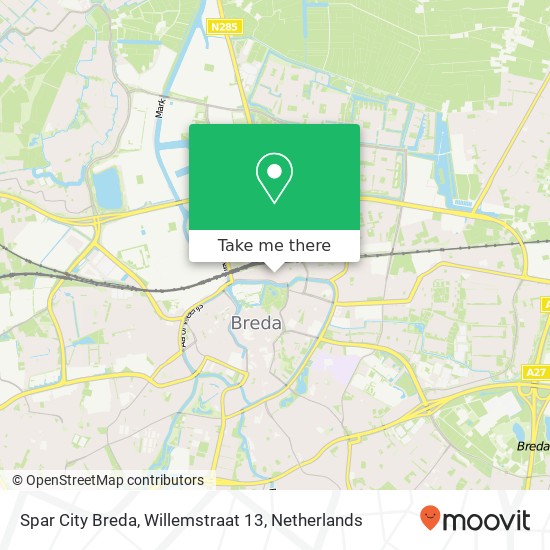 Spar City Breda, Willemstraat 13 map