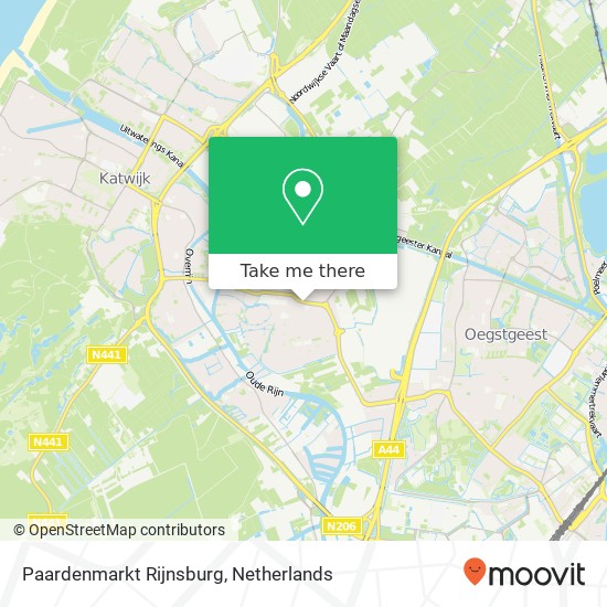Paardenmarkt Rijnsburg, Oegstgeesterweg map