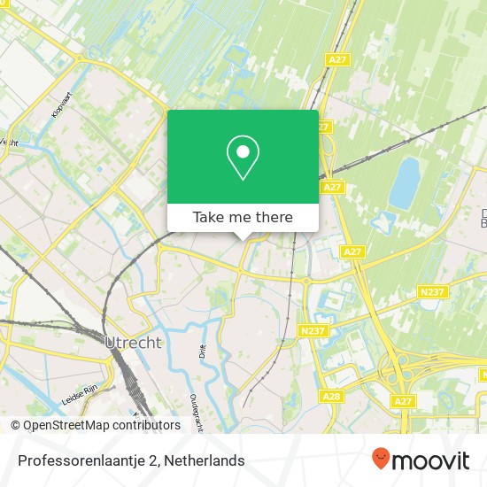 Professorenlaantje 2, 3571 JX Utrecht map