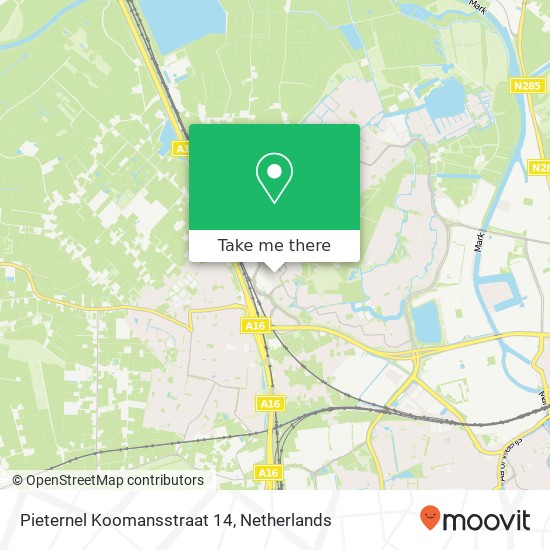 Pieternel Koomansstraat 14, 4822 WB Breda map
