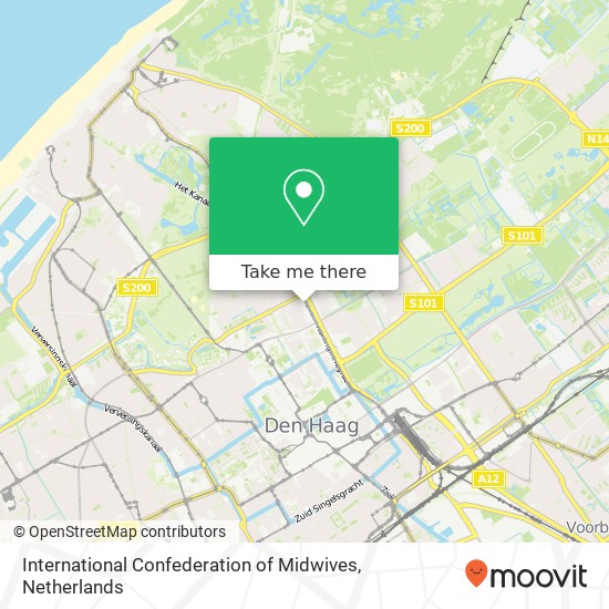 International Confederation of Midwives, Koninginnegracht 60 map