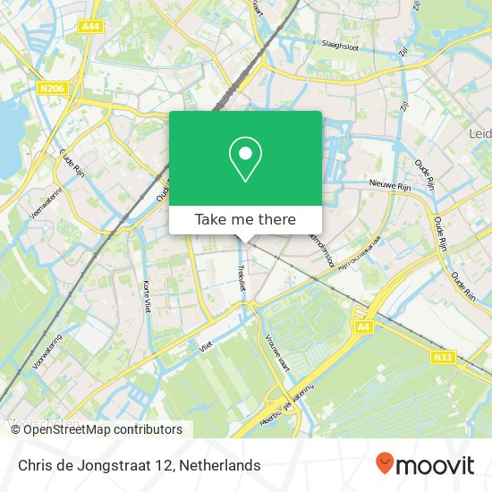 Chris de Jongstraat 12, 2321 JN Leiden map