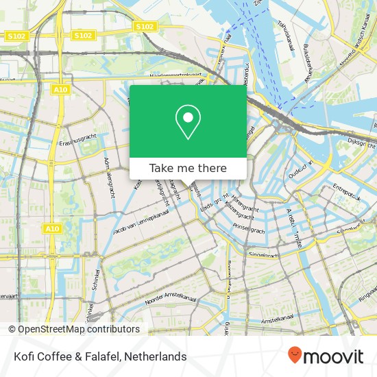 Kofi Coffee & Falafel, Elandsgracht map