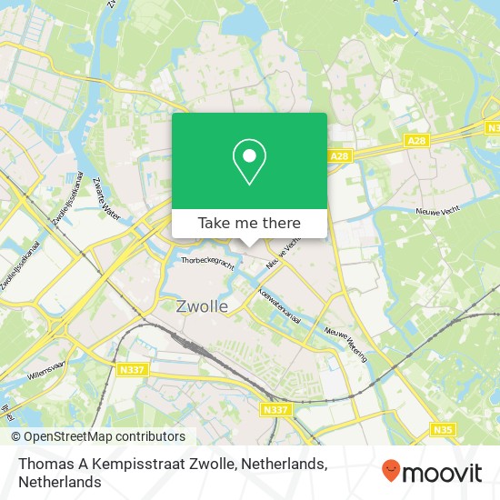 Thomas A Kempisstraat Zwolle, Netherlands map