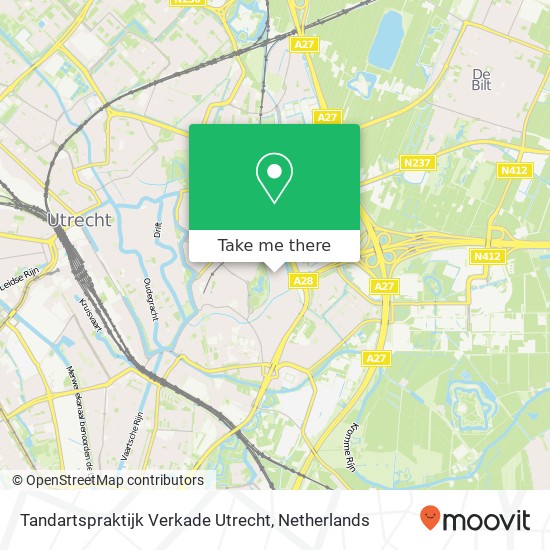 Tandartspraktijk Verkade Utrecht, Dillenburgstraat 11 map