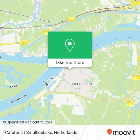 Cafetaria t Smulhoekske, Hoogstraat 108 map