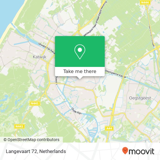 Langevaart 72, 2231 GD Rijnsburg Karte
