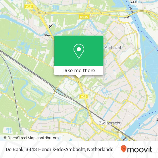 De Baak, 3343 Hendrik-Ido-Ambacht map