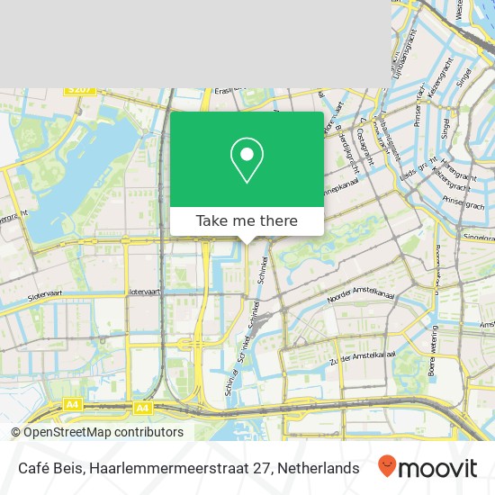 Café Beis, Haarlemmermeerstraat 27 map