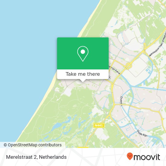 Merelstraat 2, 2225 PR Katwijk aan Zee Karte