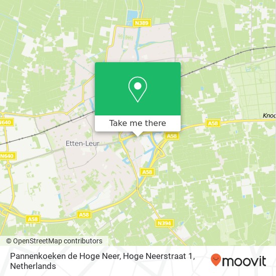 Pannenkoeken de Hoge Neer, Hoge Neerstraat 1 map