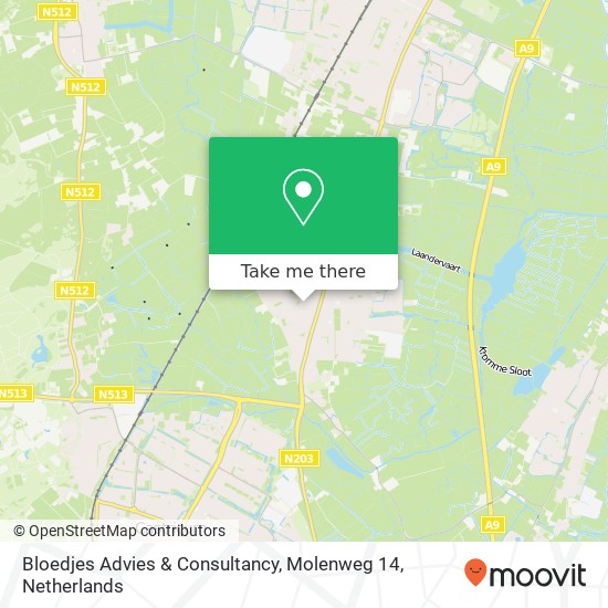 Bloedjes Advies & Consultancy, Molenweg 14 map