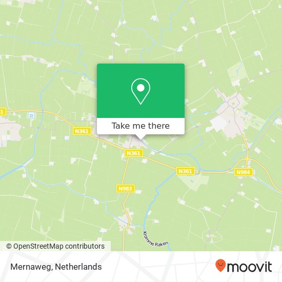 Mernaweg, 9964 Wehe-den Hoorn Karte