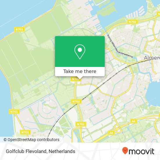 Golfclub Flevoland, Josephine Bakerstraat 26 map