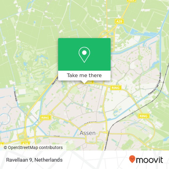 Ravellaan 9, 9402 WB Assen Karte