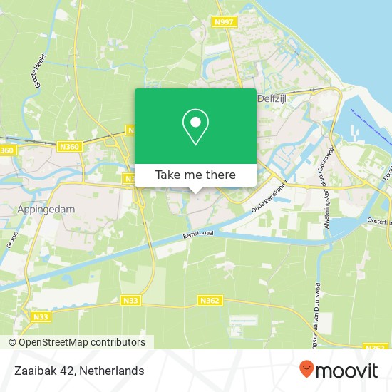 Zaaibak 42, 9932 AE Delfzijl map