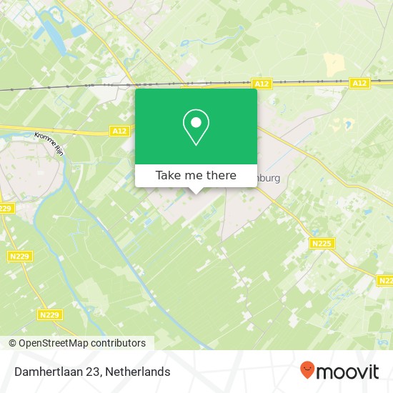 Damhertlaan 23, 3972 DA Driebergen map