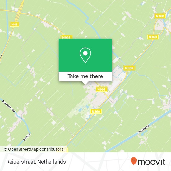 Reigerstraat, 9791 EP Ten Boer map